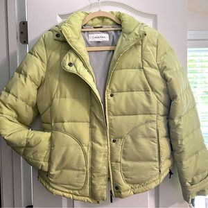 Lime green short puffer